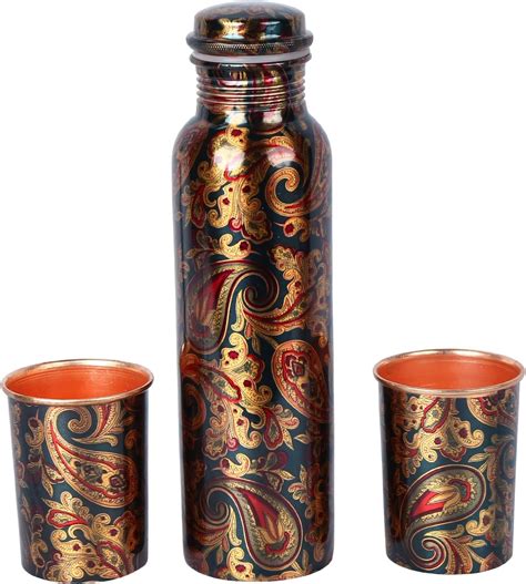 KC Copper Water Bottle and Jug Combo Set - 1000 ml Bottle, 1500 ml Jug ...