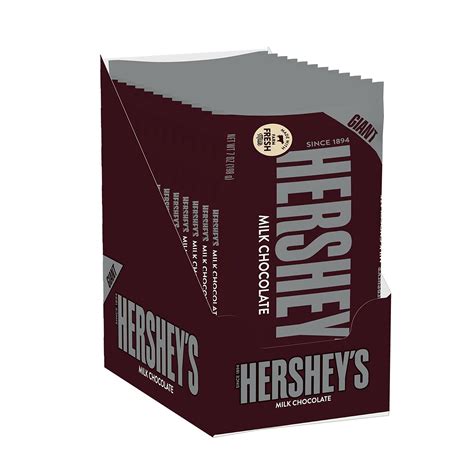 Buy HERSHEY'S Chocolate Candy Bar, Giant (Pack of 12) Online at ...