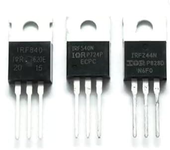 MOSFET Transistors Combo IRFZ44, IRF540 and IRF840 NPN PNP, (One of ...