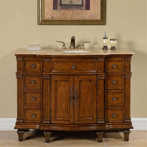 Accord 48 inch Antique Single Walnut Sink Bathroom Vanity