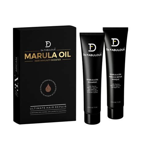 De Fabulous Marula Oil Shampoo & Masque 75ml - Travel Pack of 2 |All ...
