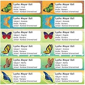 PERSONALISED BOOK LABEL STICKERS | Name Labels For Kids School Note ...