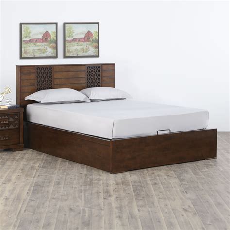 Buy Takeshi Duke King-Size Bed with Hydraulic Storage - Brown from Home ...