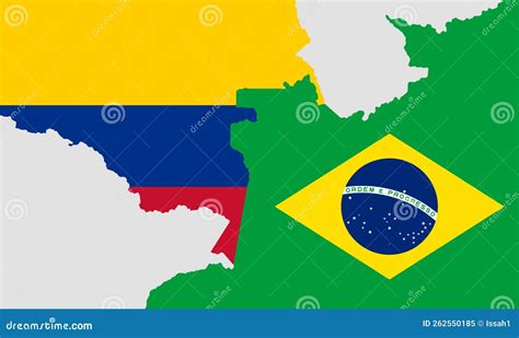 Colombia Brazil Relations. Color Map Border between Countries Stock ...