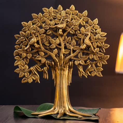 Brass Kalpavriksha Tree with Roots Statue – The Advitya