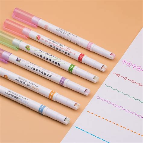Kriaex Tip Pens with 6 Different Curve Shapes Fine Tips Colored Curve ...