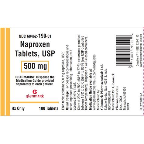 Naproxen, 500mg, 100 Tablets | Bound Tree