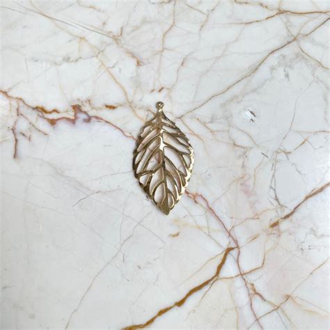 Metal Leaf Charm - A