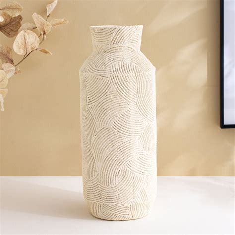 Buy Acroma Est Huey Polyresin Ribbed Vase from Home Centre at just INR ...