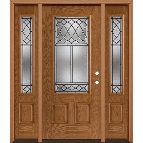 Masonite Sheldon 64-in x 80-in Fiberglass 3/4 Lite Left-Hand Inswing ...