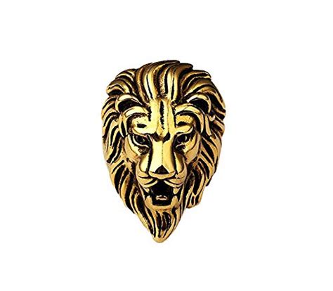 BFC Golden Lion Face Stainless Steel Gold Plated Ring for Men : Amazon ...