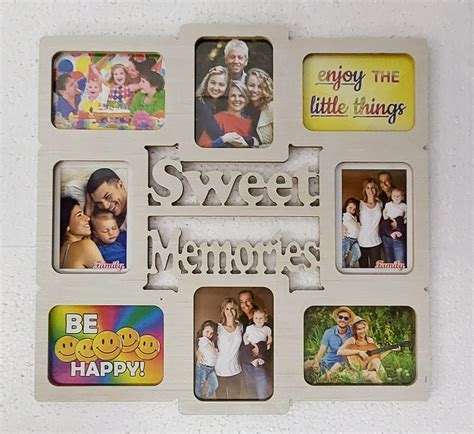Wooden Wall Collage Photo Frame for Sweet Memories (22X21Inch, 8Photo ...