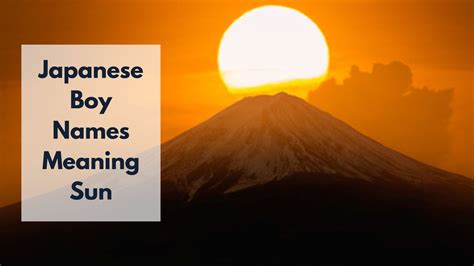 31 Amazing Japanese Boy Names Meaning Sun – Japan Truly
