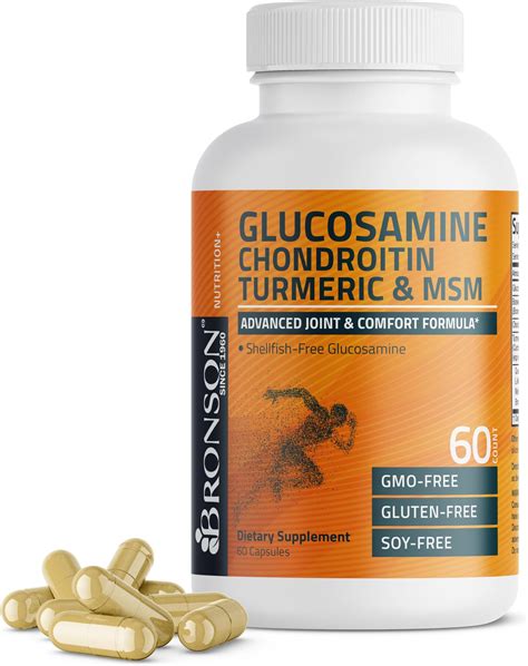 Amazon.com: Bronson Glucosamine Chondroitin Turmeric & MSM Advanced Joint & Cartilage Formula ...