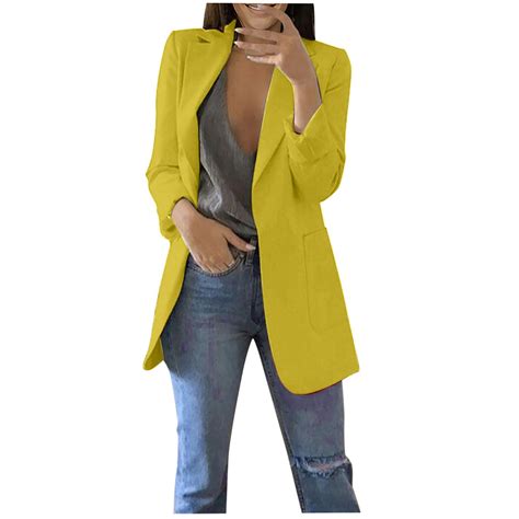 VEKDONE Womens Plus Size Blazers 2024 Clearance Solid Color Open Front ...