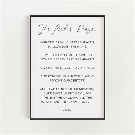The Lord's Prayer KJV Bible Verse Printable Minimalist - Etsy UK