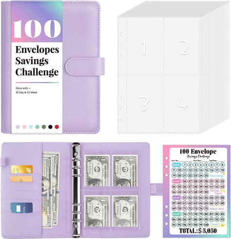 Amazon.com : 100 Day Envelope Challenge Binder,Easy and Fun Way to Save ...