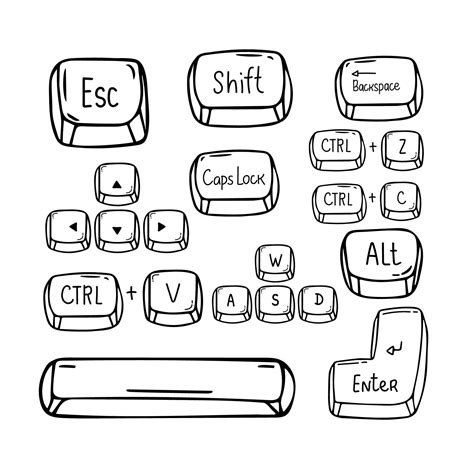 set key arrangements, The four cursor keys up, down, left, and right in ...