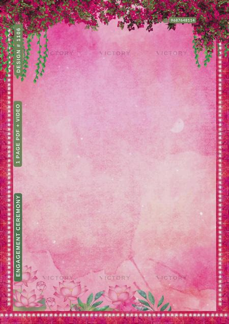Engagement ceremony invitation card in english language with flowers ...
