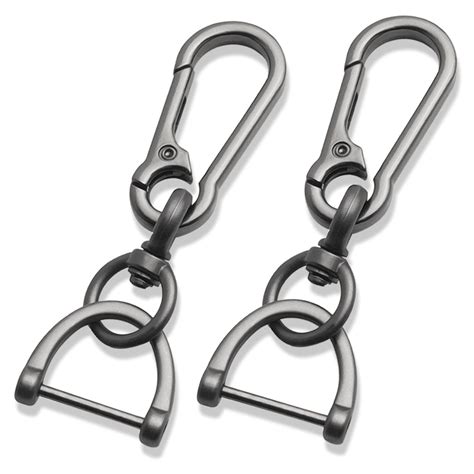 Silver keychain Stainless buckle key holder & keyring organizer. (Type ...