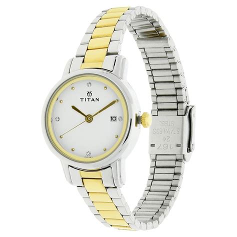 Buy Online Titan Karishma White Dial Analog with Date Stainless Steel ...
