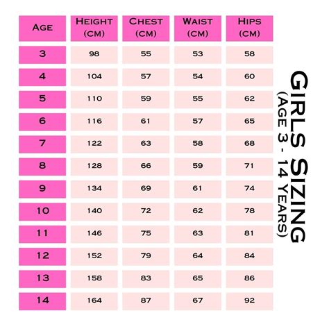 Girls Size Guide Chart - Broggs®