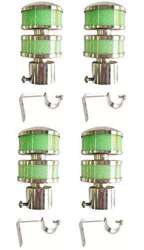 Buy High Steel Quality Green Coloured Curtain Brackets with Support Set ...