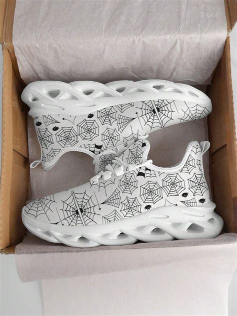 Men's Outdoor Casual Shoes, Spider Web Pattern Subculture Style Gym ...