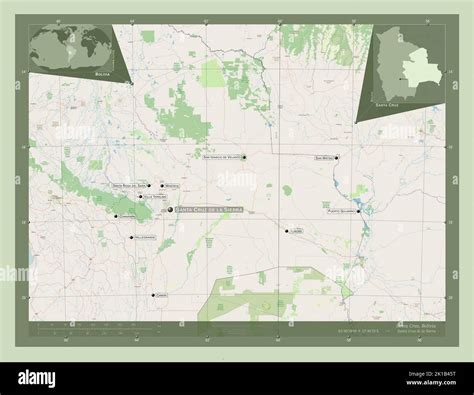 Santa Cruz, department of Bolivia. Open Street Map. Locations and names ...