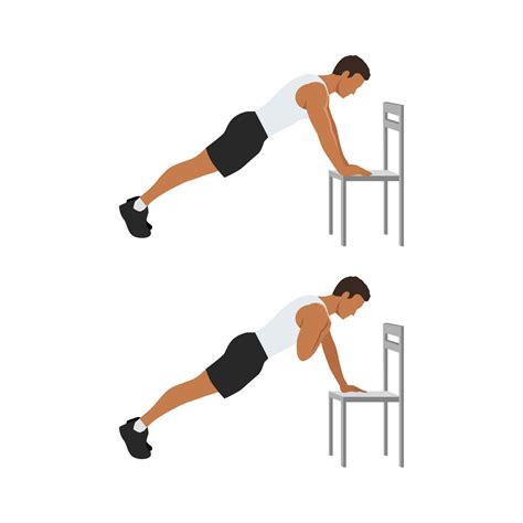 Man doing Incline plank shoulder taps exercise. Flat vector ...