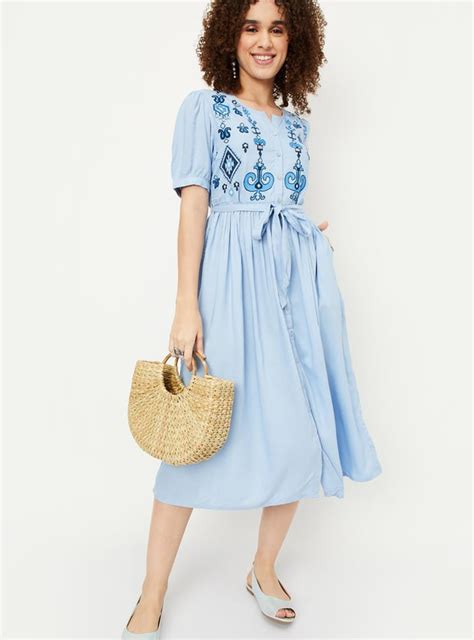 Buy Women Embroidered Midi Boho Dress Online at just Rs. 999.0 ...