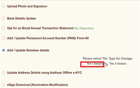 How to change/update nominee in NPS online?