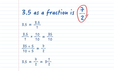 3.5 as a Fraction - Decimal to Fraction