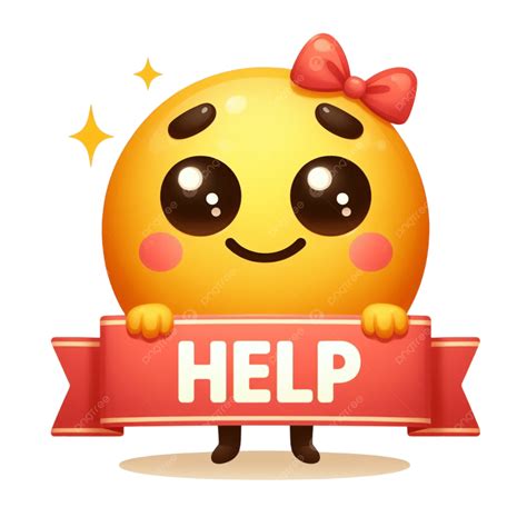 3d Whatsapp Emoji With Help Banner On Transparent Background, Whatsapp Emoji, Facebook Emoji PNG ...