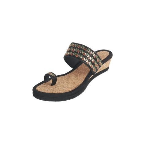Buy Cheemo Women Black Ethnic Slip Ons Online | SKU: 92-174-11-38 ...