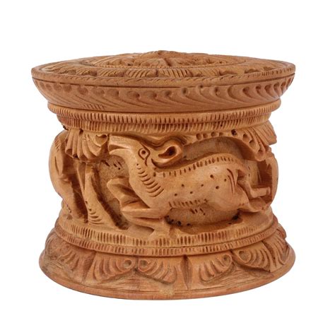 Buy MEERA KI MART Handicrafts Jewellery Wooden Carving Round Hand Work ...