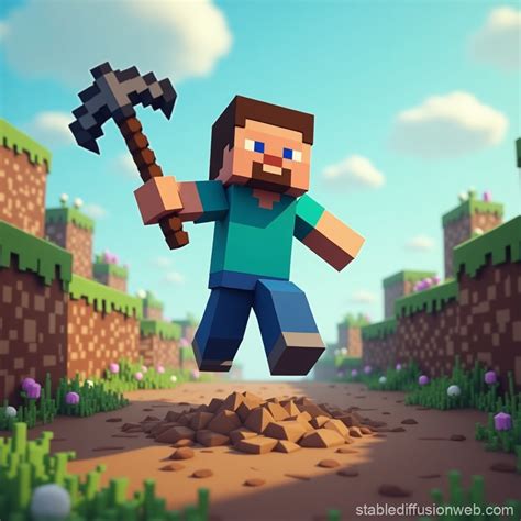 Minecraft Steve in 3D Pixel Art | Stable Diffusion Online