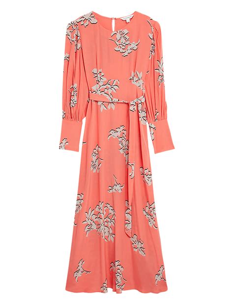 Buy Cupro Rich Floral Round Neck Midaxi Dress at Marks & Spencer