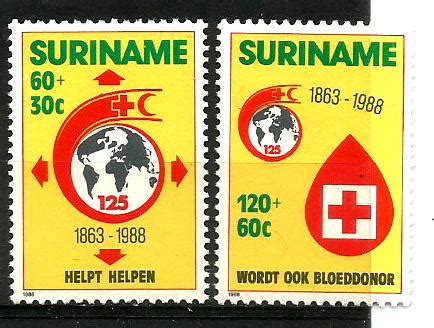 Stamps on Red Cross -Suriname – 1988. – Stamp Digest