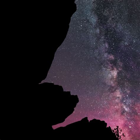 Download wallpaper 3415x3415 rocks, starry sky, stars, night ipad pro ...