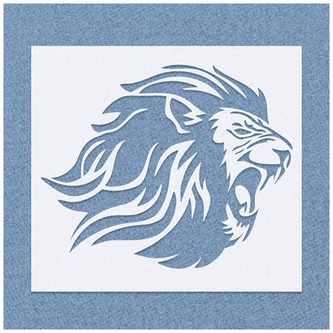 Roaring Lion Face Stencil | Stencilmonkey – Stencil Monkey