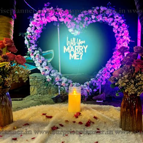 Romantic Proposal Setup at Beach location in Mumbai