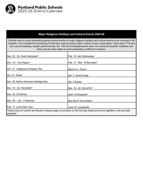 Portland Public OR Schools 25-26 calendar 25-26 Revised [pdf] - EduCounty