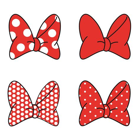 The Minnie Bow Classic A set of four red and white Minnie Bow designs ...