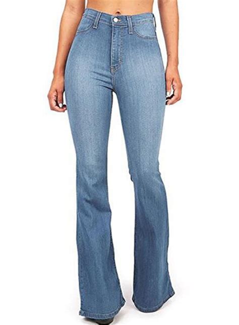 Classic High Waist Slim Fit Boot Cut Denim Flare Jeans - STYLESIMO.com
