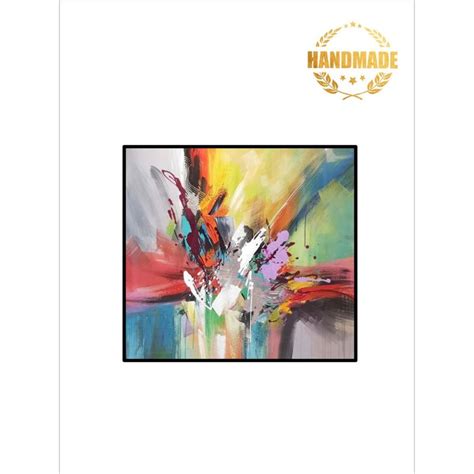 Buy The Handmade Flair Yellow Red Abstract Painted Wall Art (30x30 ...