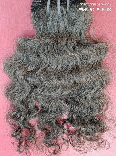 Natural Grey Curly Virgin Human Hair Extensions Pure Gray Hair - Etsy