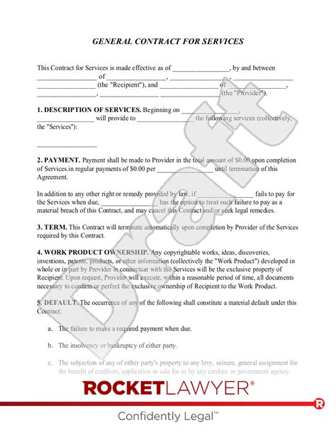 Free Contract for Services Template - Rocket Lawyer