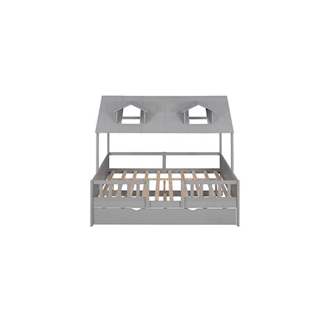Buy Full Size House Bed for Kids Wood Montessori Bed Frame with Twin ...