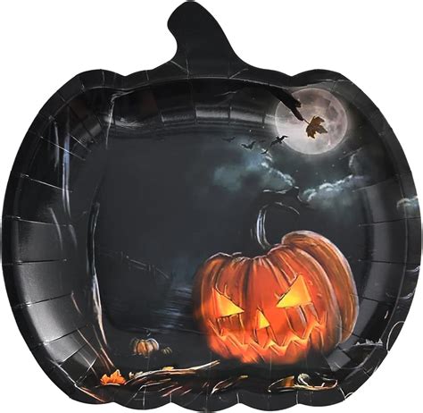 Amazon.com: JASSEWRLY 28 Pcs Halloween Paper Plates, Halloween Party ...